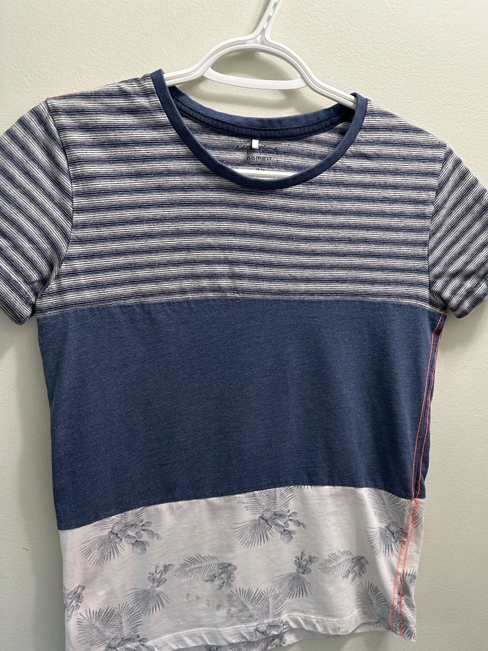 Kids Navy Striped & Floral Short Sleeve Tee